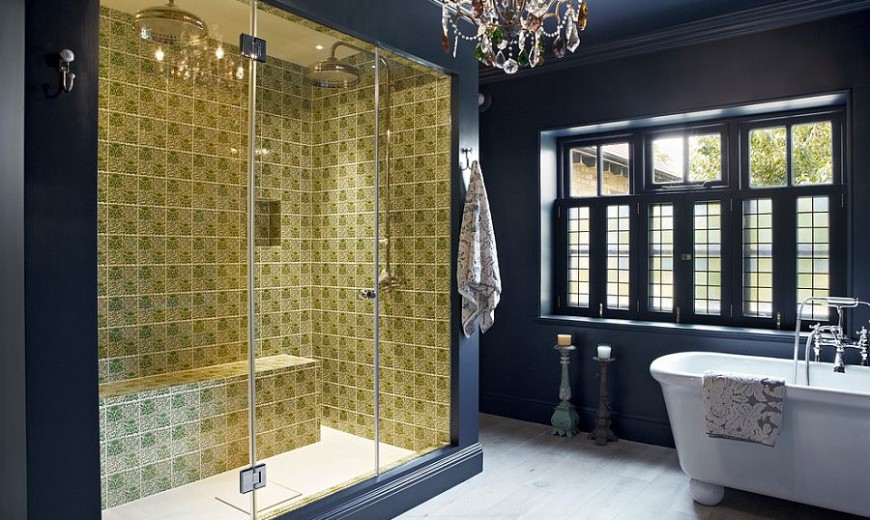 yellow tile bathroom paint colors