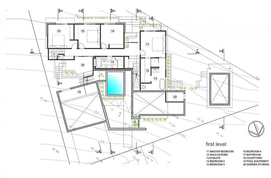 First level floor plan of the Bulli home