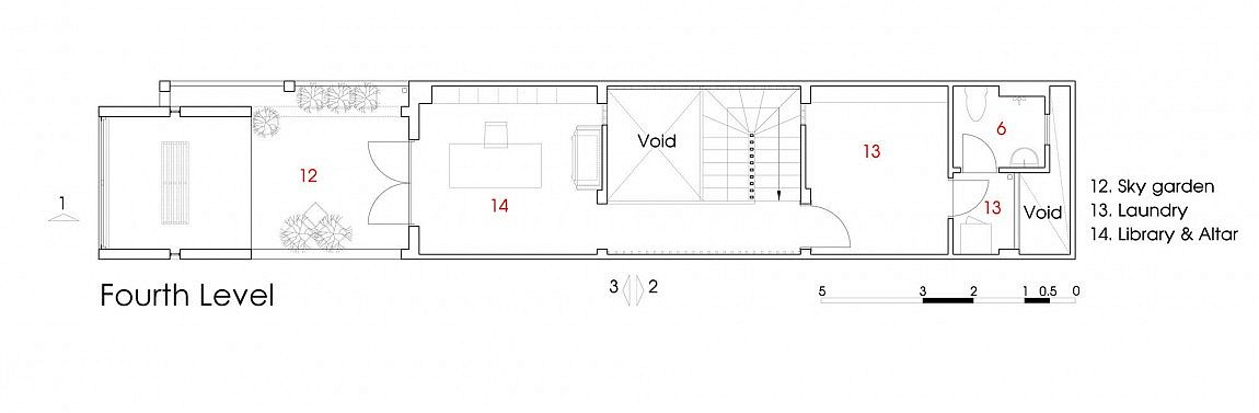 Floor plan of the roof garden level