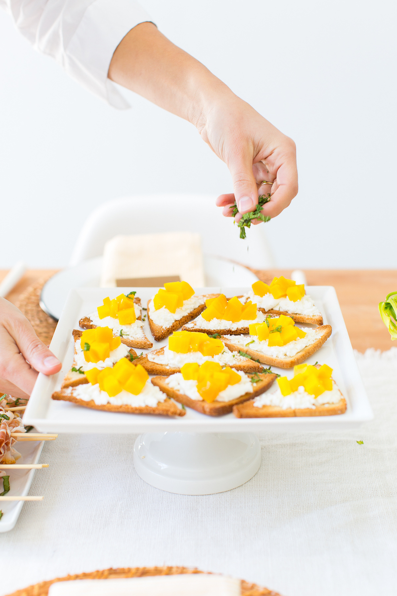 Golden beet and goat cheese toasts from Camille Styles