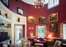 Grand Victorian living room with a splash of purple