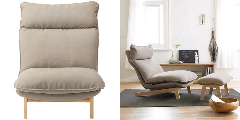 High-back reclining chair from Muji