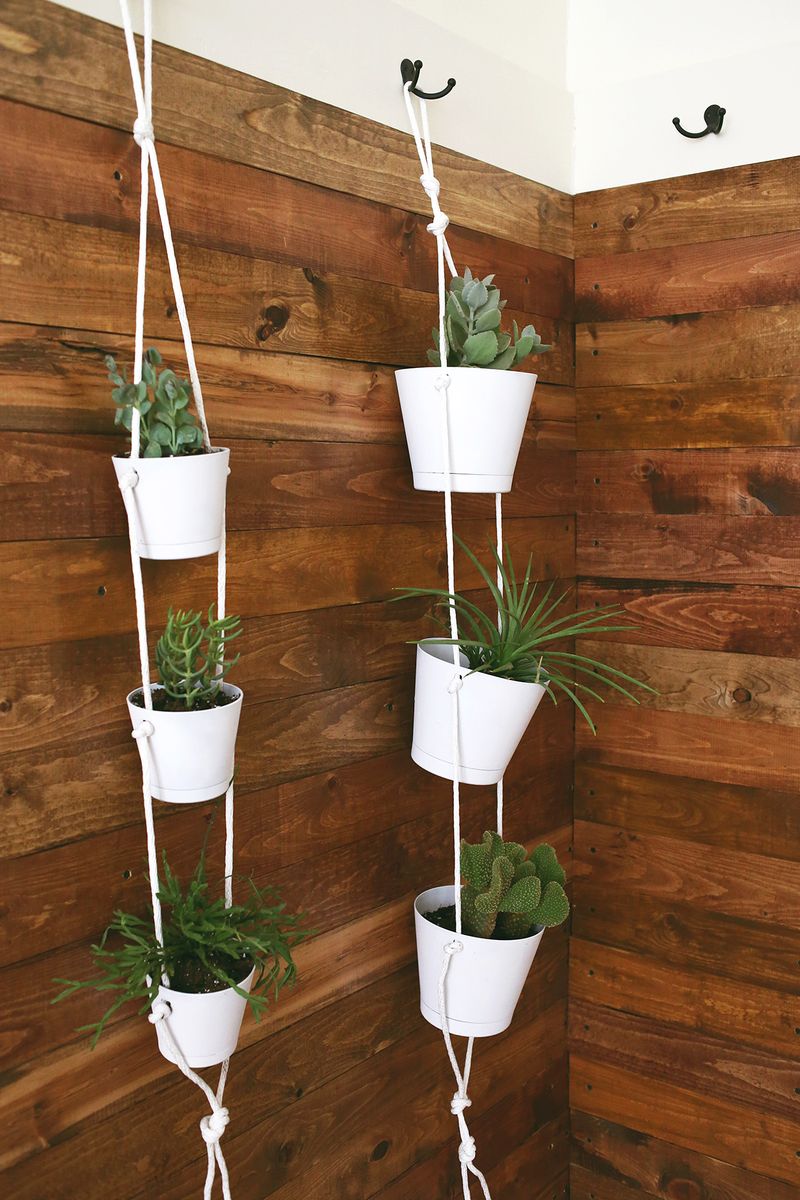 Indoor rope planters from A Beautiful Mess