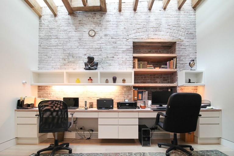 Trendy Textural Beauty 25 Home Offices with Brick Walls Decoist