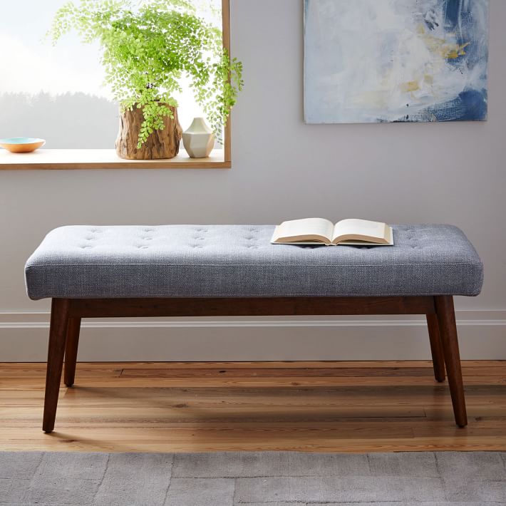 Midcentury-style bench from West Elm