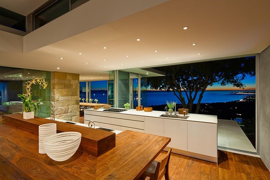 Place the kitchen on a higher level for the best possible views [Design: Neumann Mendro Andrulaitis Architects]