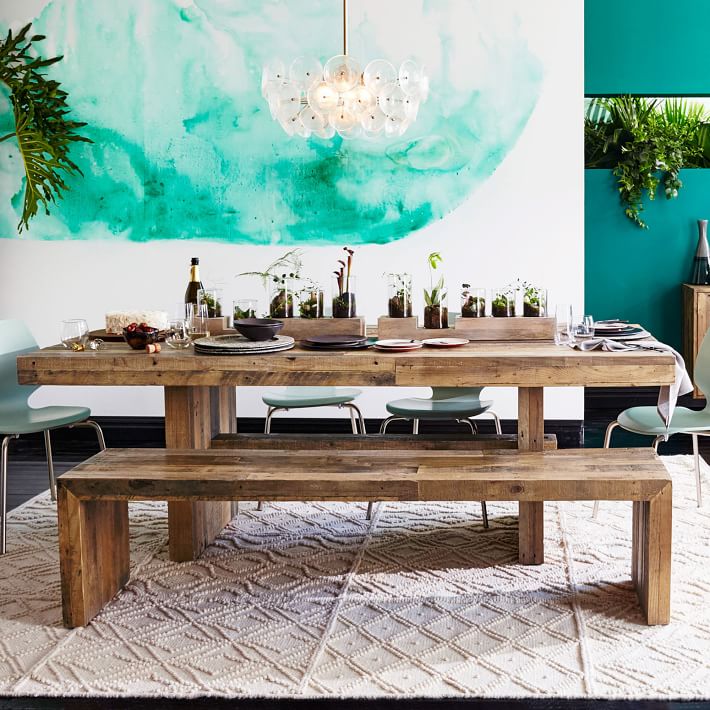 Reclaimed wood dining table from West Elm