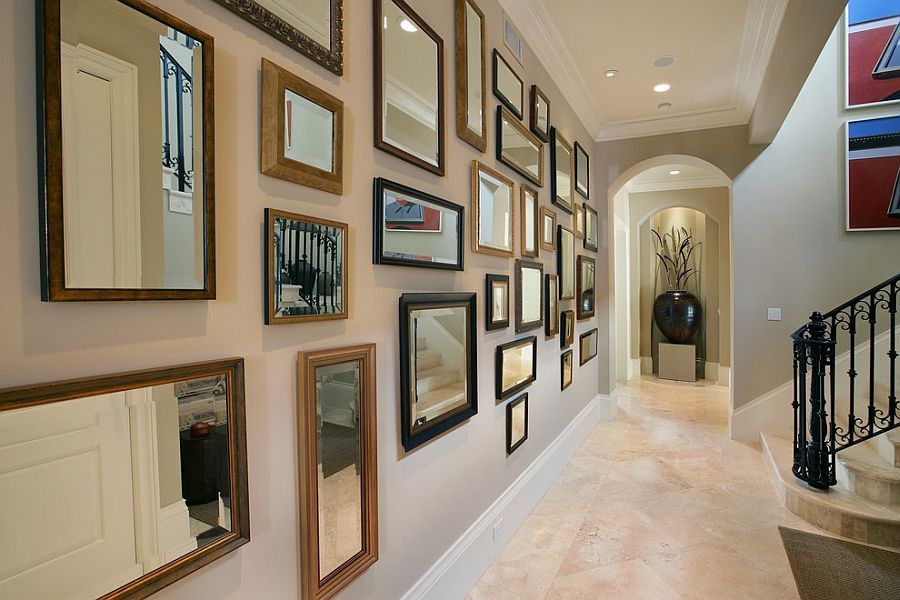 Rectangular mirror frames make a fabulous display