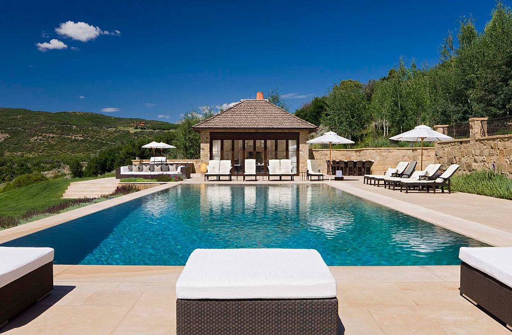 Refreshing and open pool deck opens up to the view outside