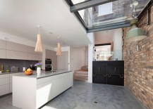 Skylight-for-modern-kitchen-with-brick-feature-wall-217x155