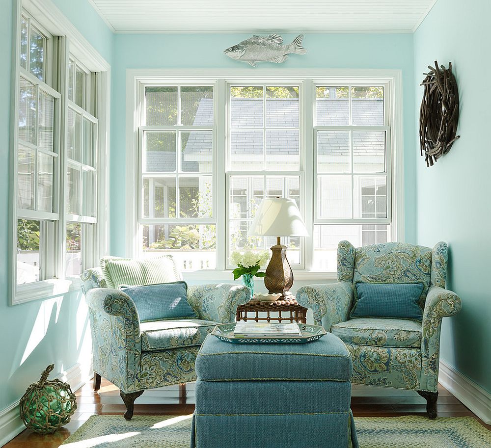 Small beach style sunroom of a lovely Lake Cottage [From: Gridley + Graves Photographers]