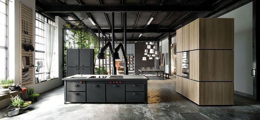 Smart kitchen and interior makes most of the vertical space with tall standalone units