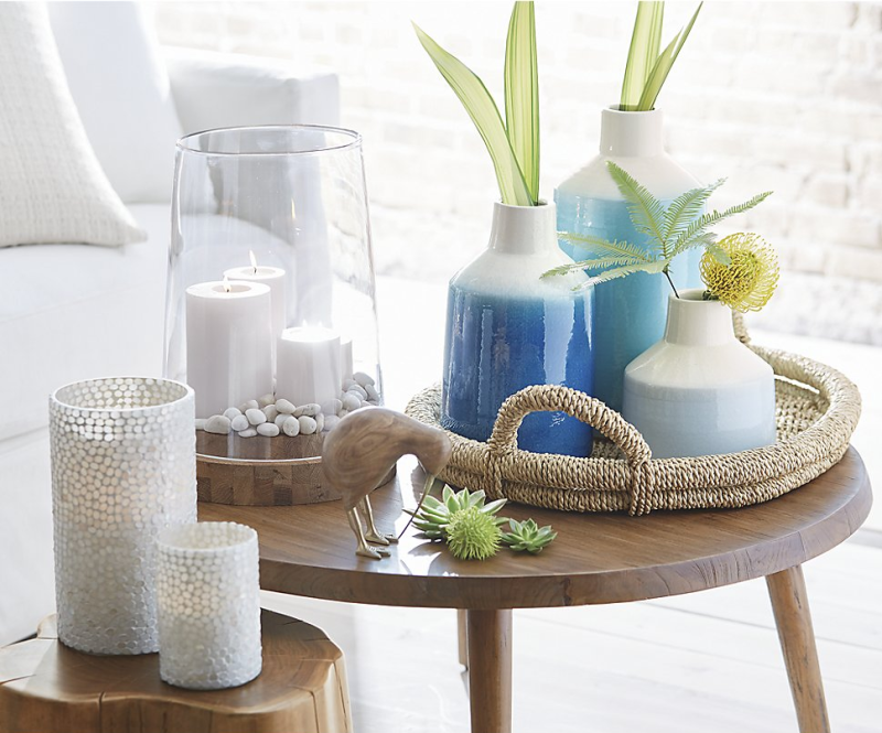 Soothing blue and white vases from Crate & Barrel