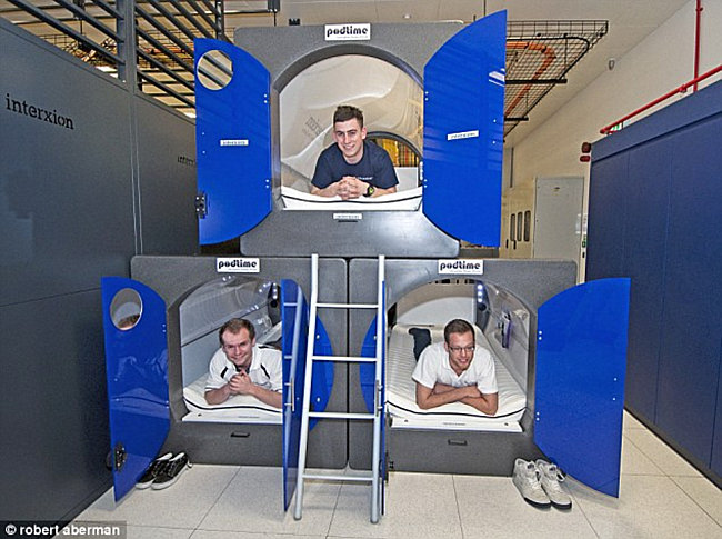 nap pods used for workers at London Olympics