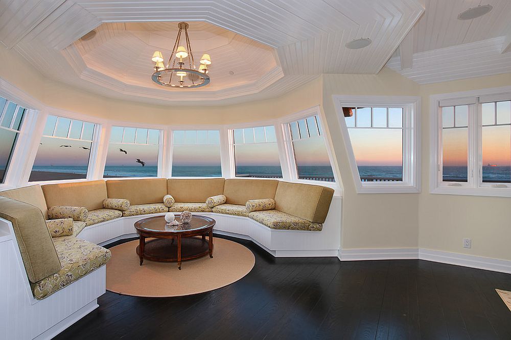 Stunning beach style sunroom with a contemporary twist