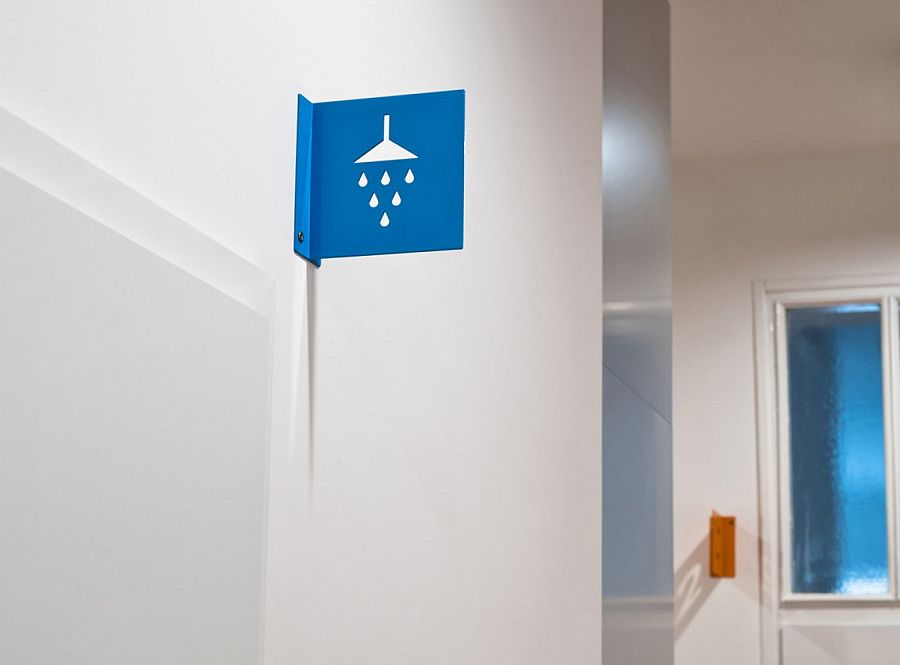 Symbols and numbers for rooms and bathroom for the student's rental apartment