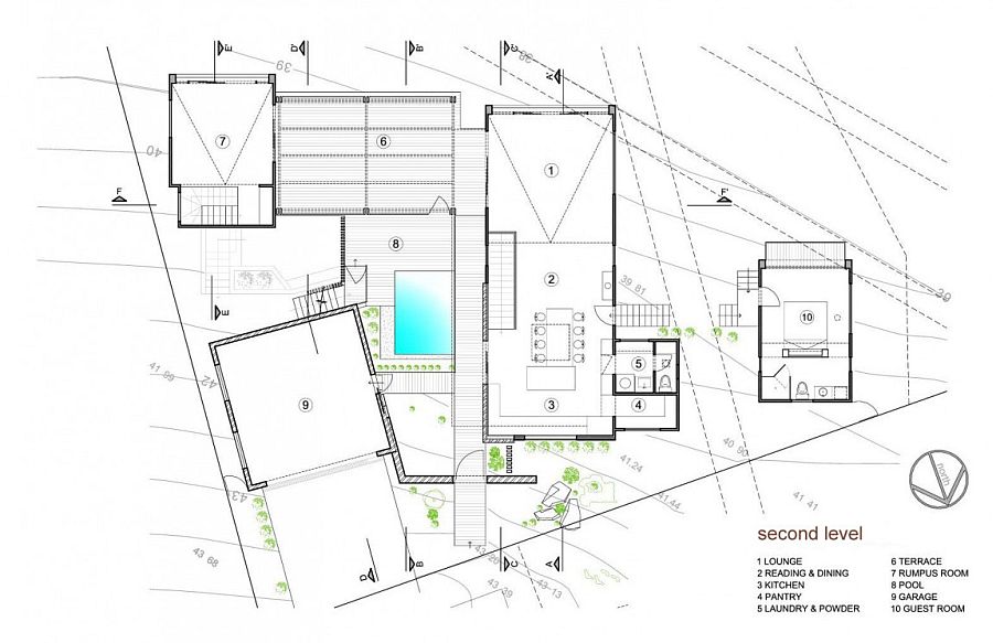 Top level floor plan of the Aussie home