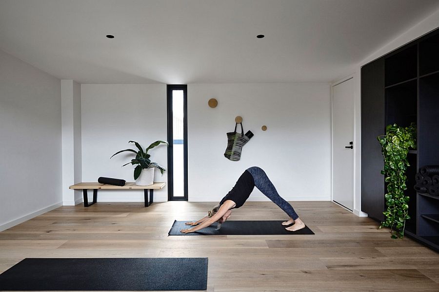 Top level yoga studio at the Elwood Townhouse