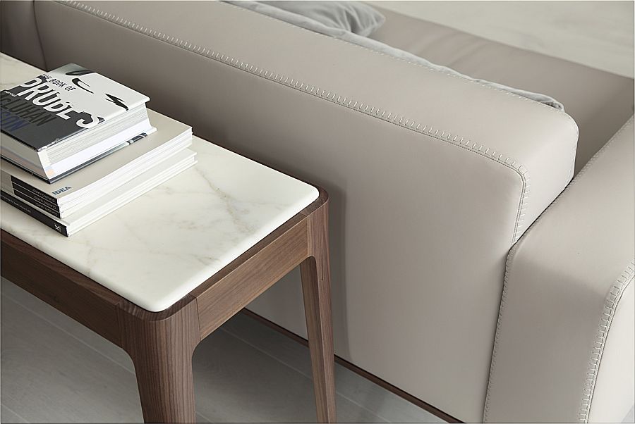 Turn the space behind the sofa into a smart workstation with a smart work table