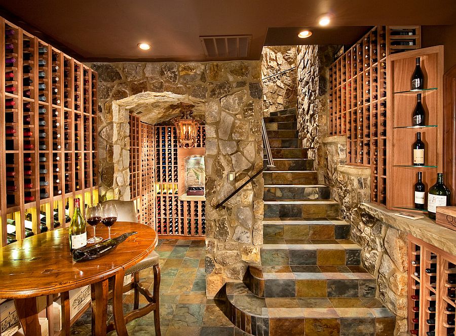 Use of stone gives the wine cellar a more classic appeal