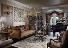 Victorian meet Mediterranean inside this lovely living room in Miami