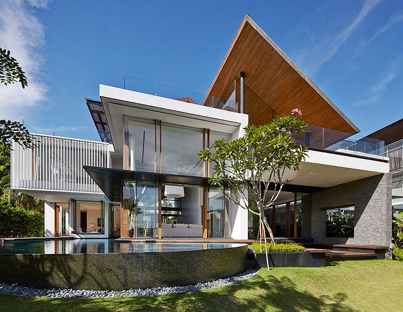 Water bodies and koi ponds become an integral part of the majestic home