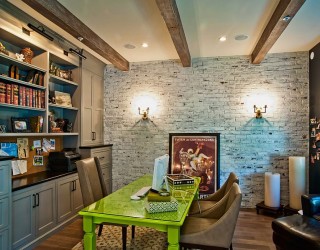 Trendy Textural Beauty: 25 Home Offices with Brick Walls