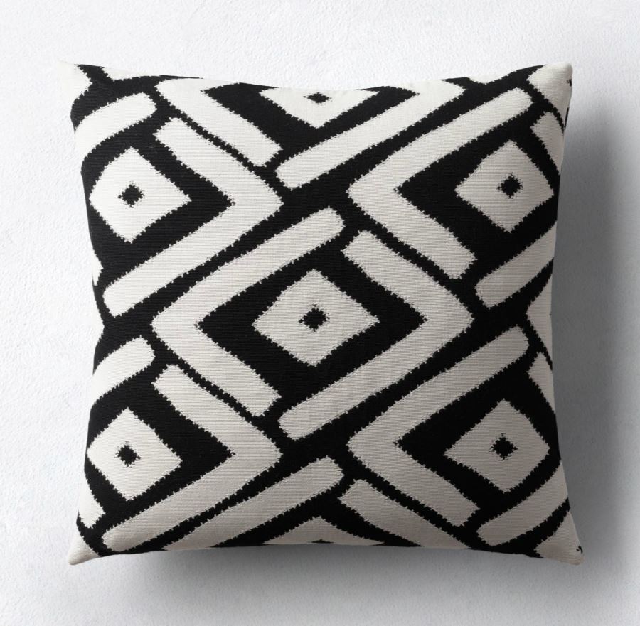 Black and white pillow cover from Restoration Hardware