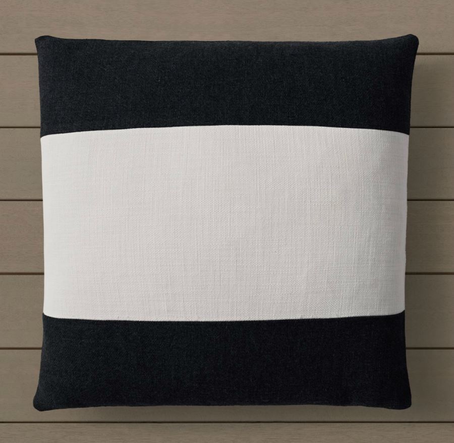 Black and white striped pillow cover from RH Modern