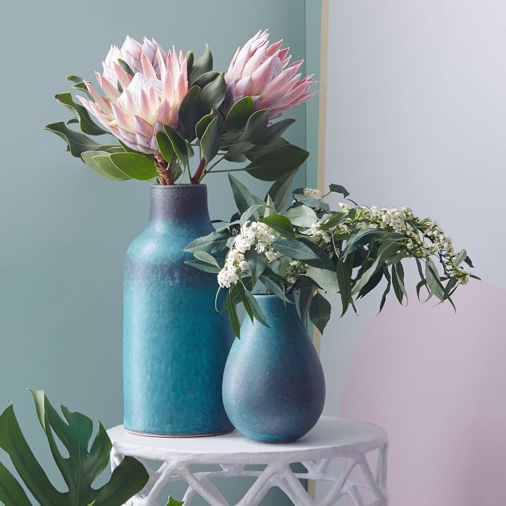 Blue ceramic vases from West Elm