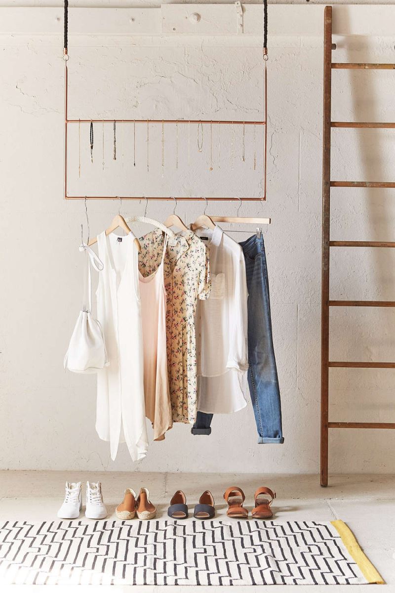 Ceiling-mounted clothing rack from Urban Outfitters