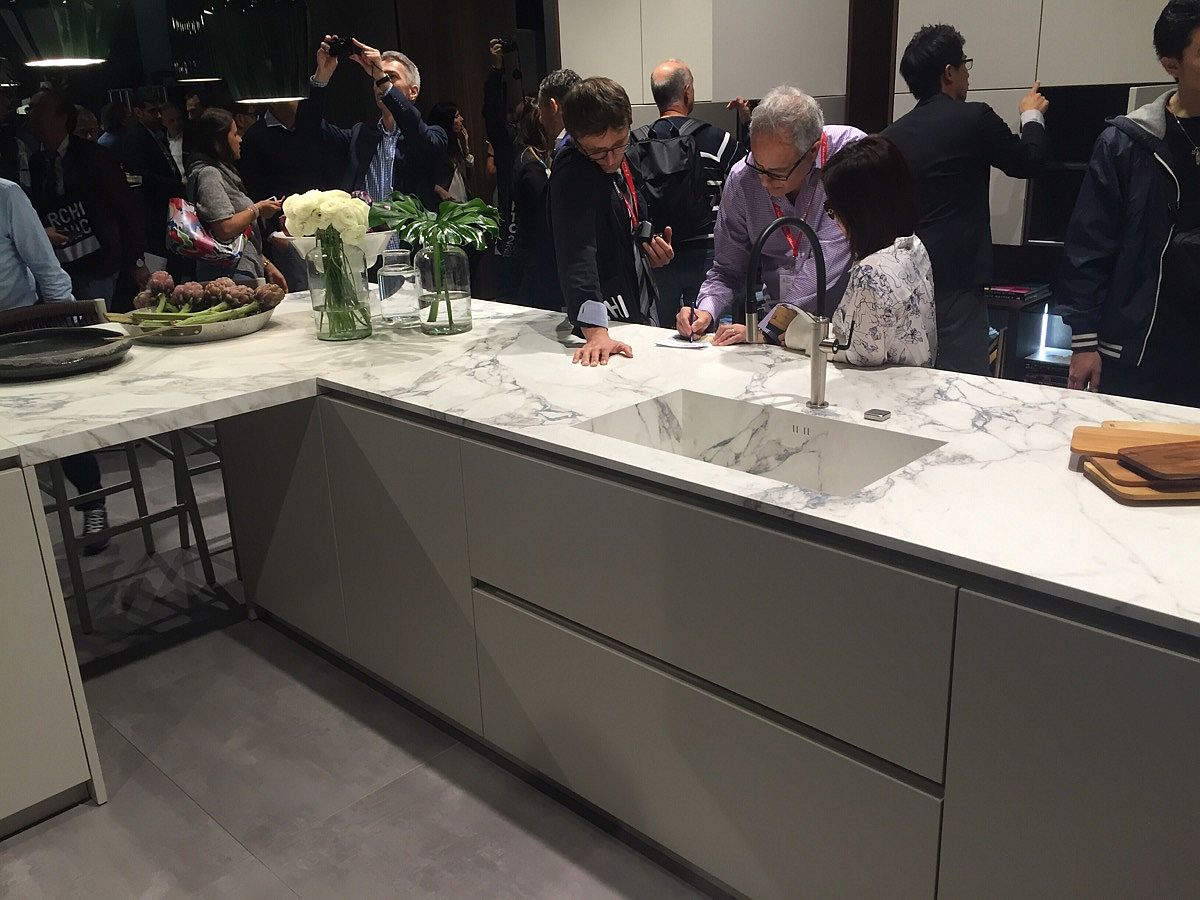 Fabulous marble countertops of Pedini's latest kitchen