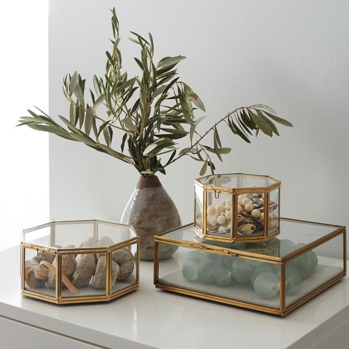 Glass shadow boxes from West Elm