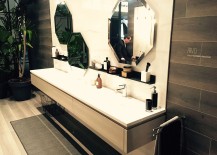 Hexagonal-bathroom-mirrors-and-floating-vanity-of-Rivo-from-Scavolini-iSaloni-2016-217x155