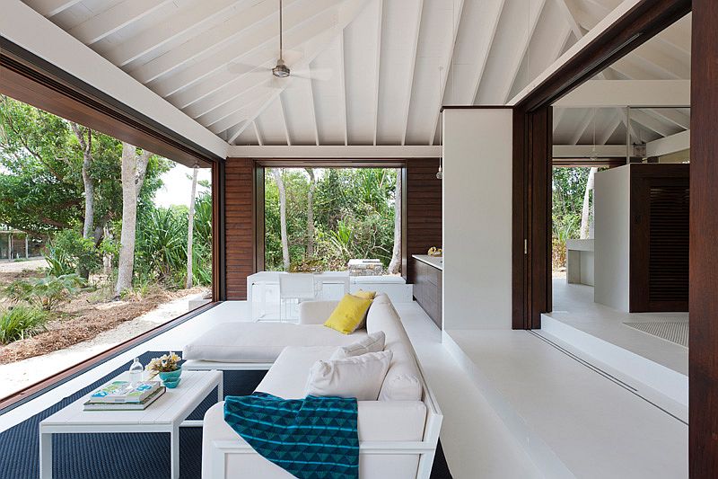 Living room of tropical beach house in Australia