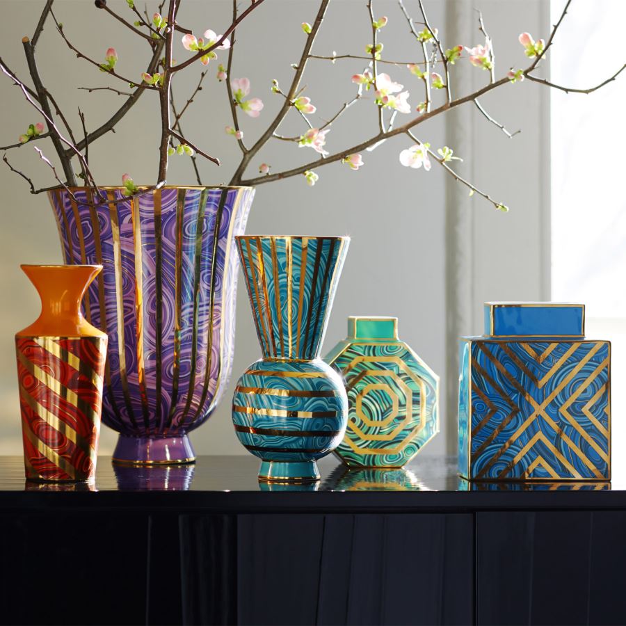 Malachite vases from Jonathan Adler