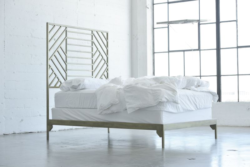 Metal geo bedframe from Jenifer Janniere Designs