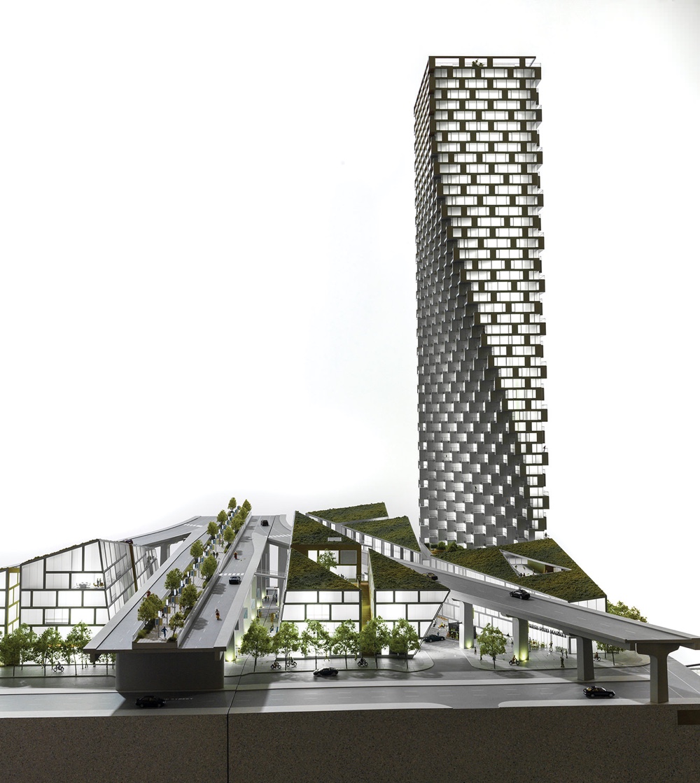 A rendering of Vancouver House by Bjarke Ingels and BIG.