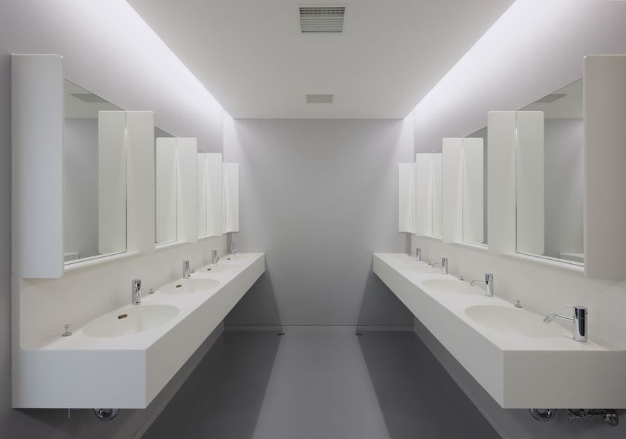 Shared bathroom facilities at Nine Hours in Kyoto