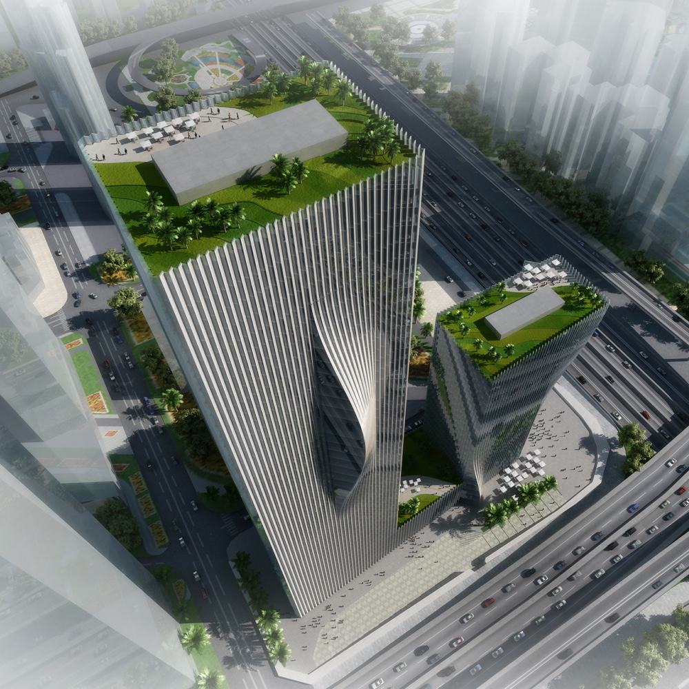 Shenzhen Energy HQ aerial rendering