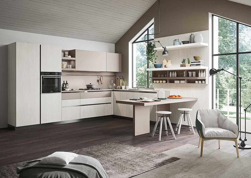 Smart kitchen design with a breakfast counter that takes up little space