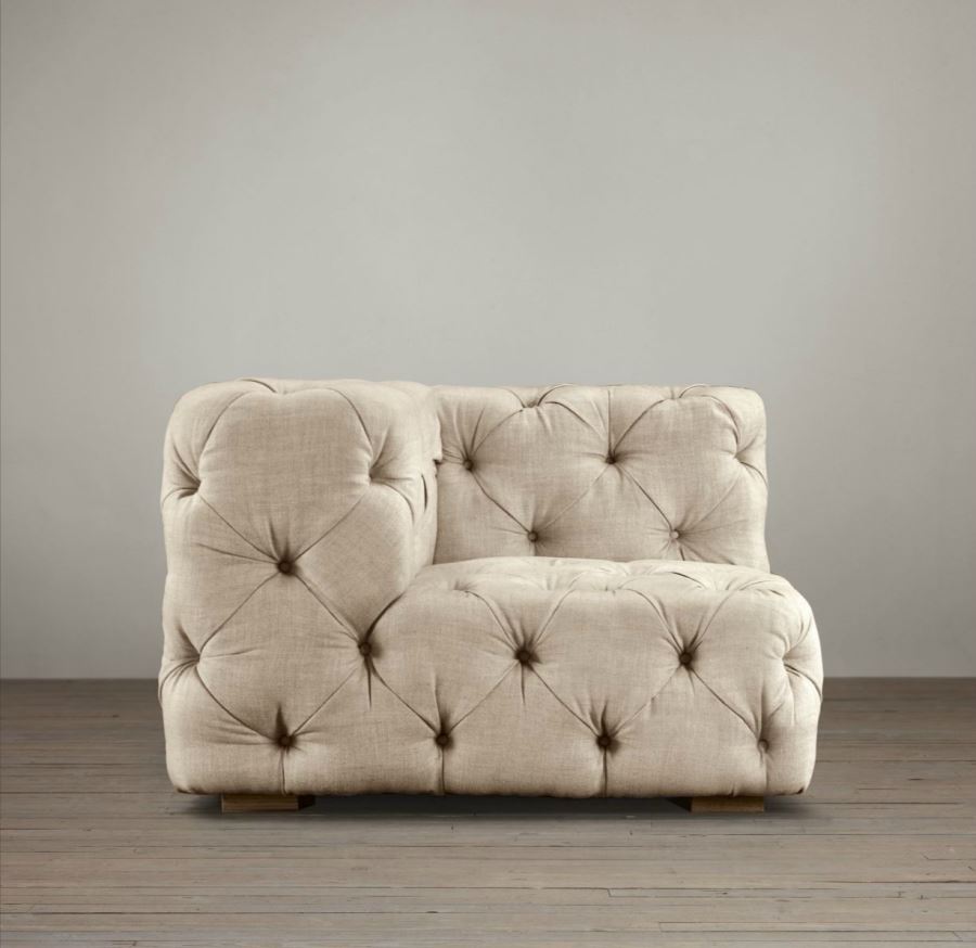 Upholstered corner chair from Restoration Hardware