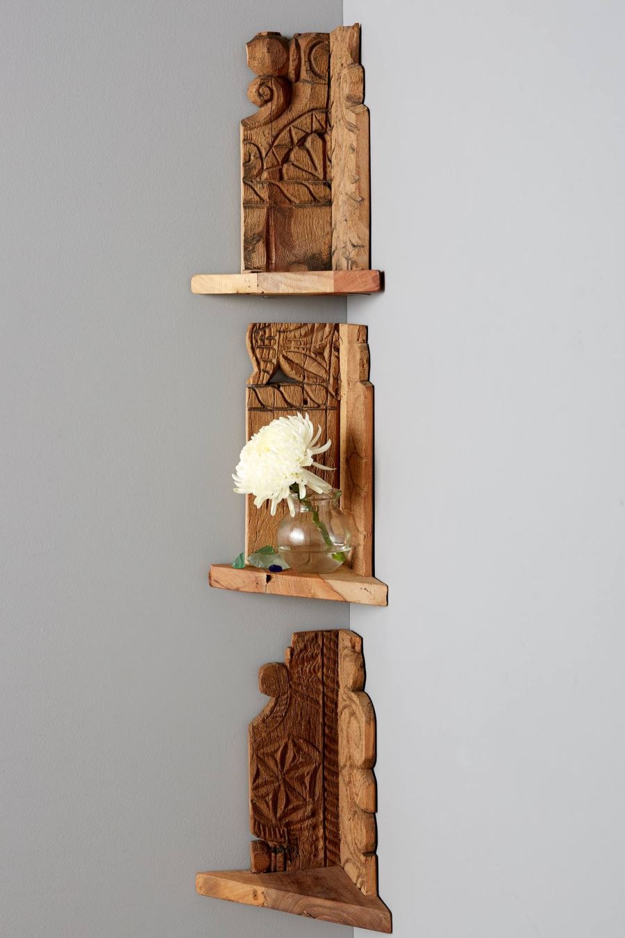 Wooden corner shelf from Anthropologie