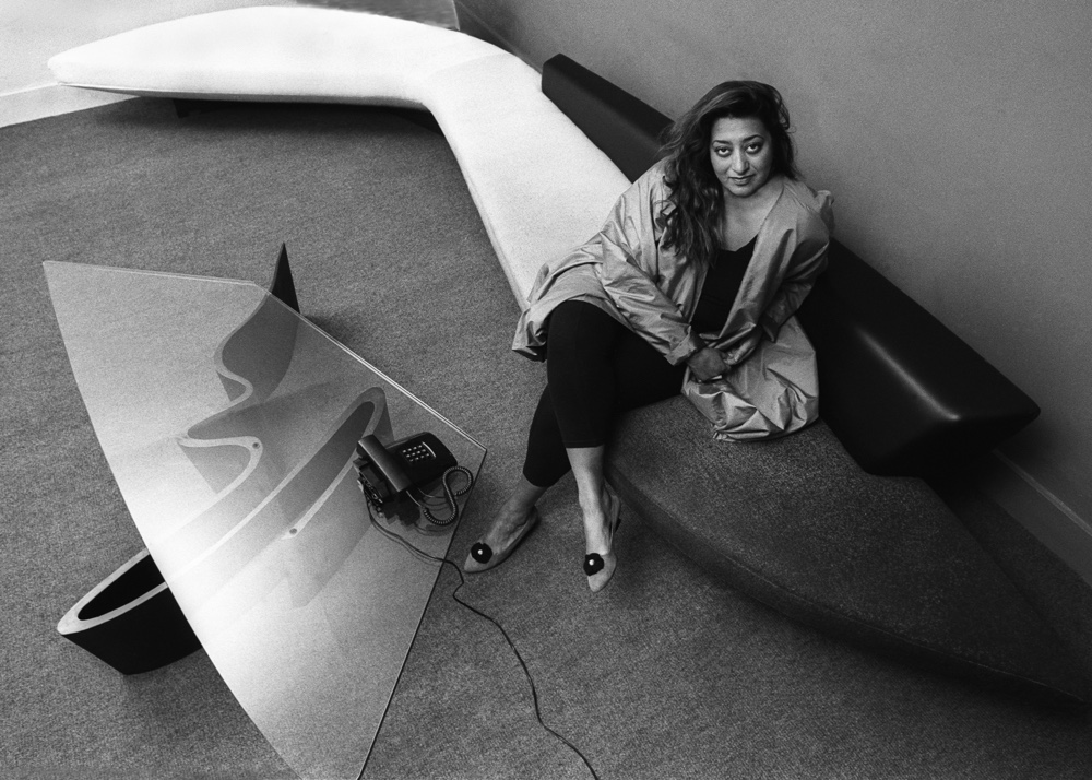 Zaha Hadid in her London office circa 1985