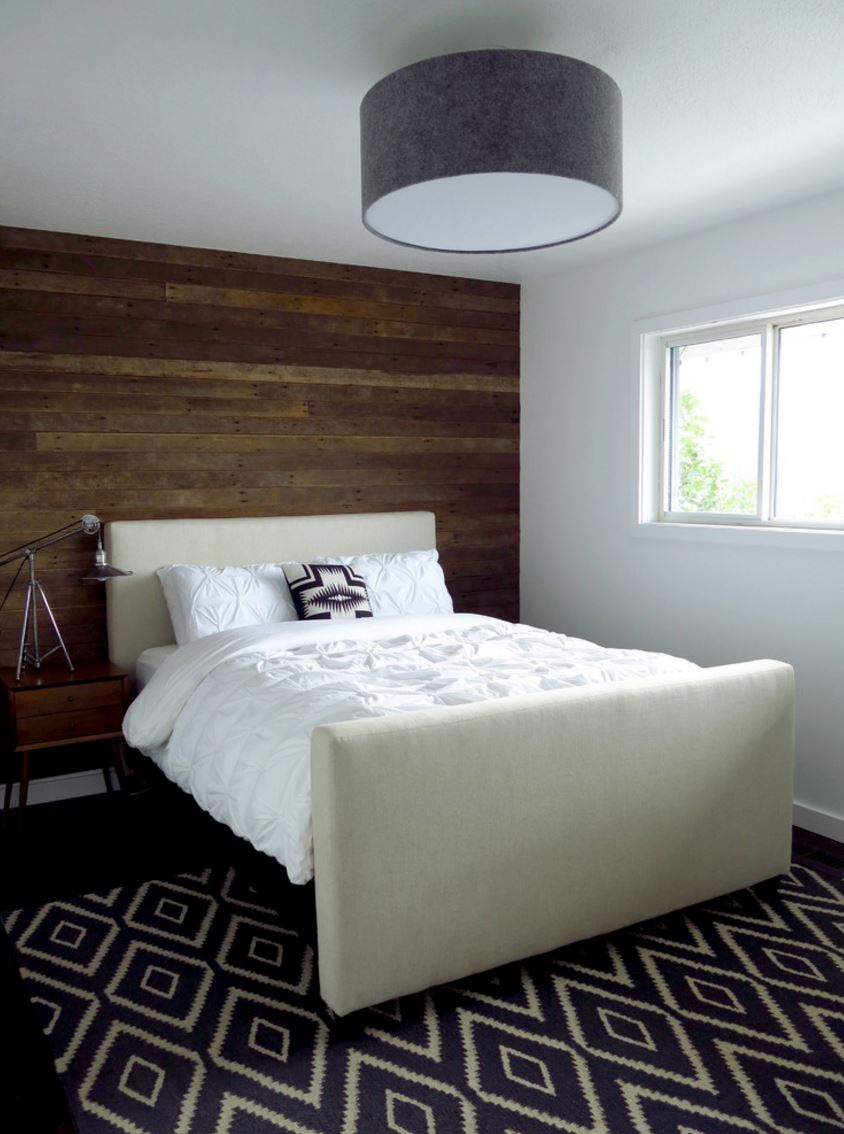 Accent wall of reclaimed wood
