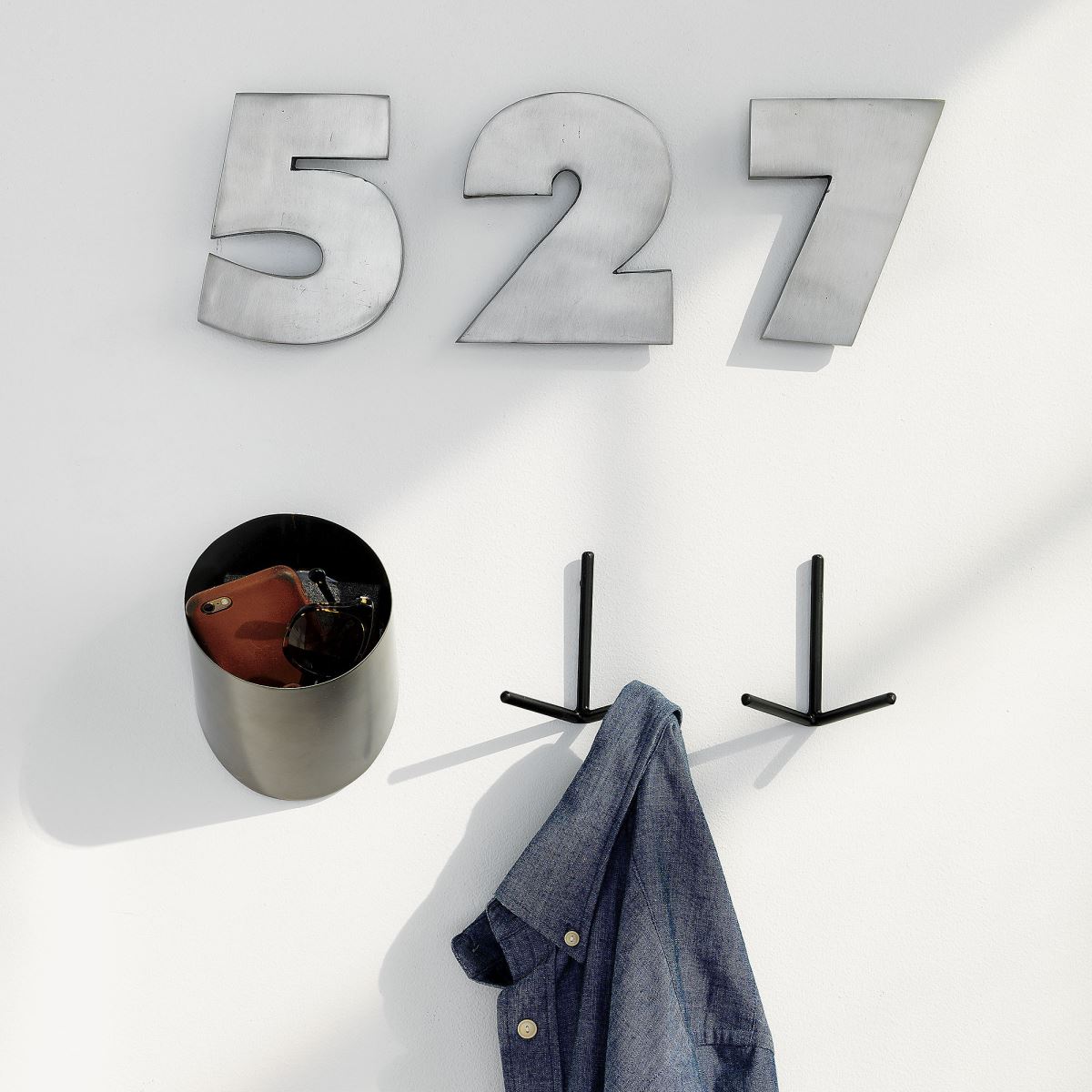 Black metal wall hooks from CB2