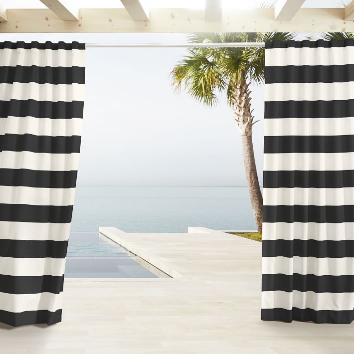 Black striped outdoor curtains from West Elm