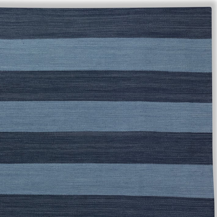 Blue striped rug from Williams-Sonoma