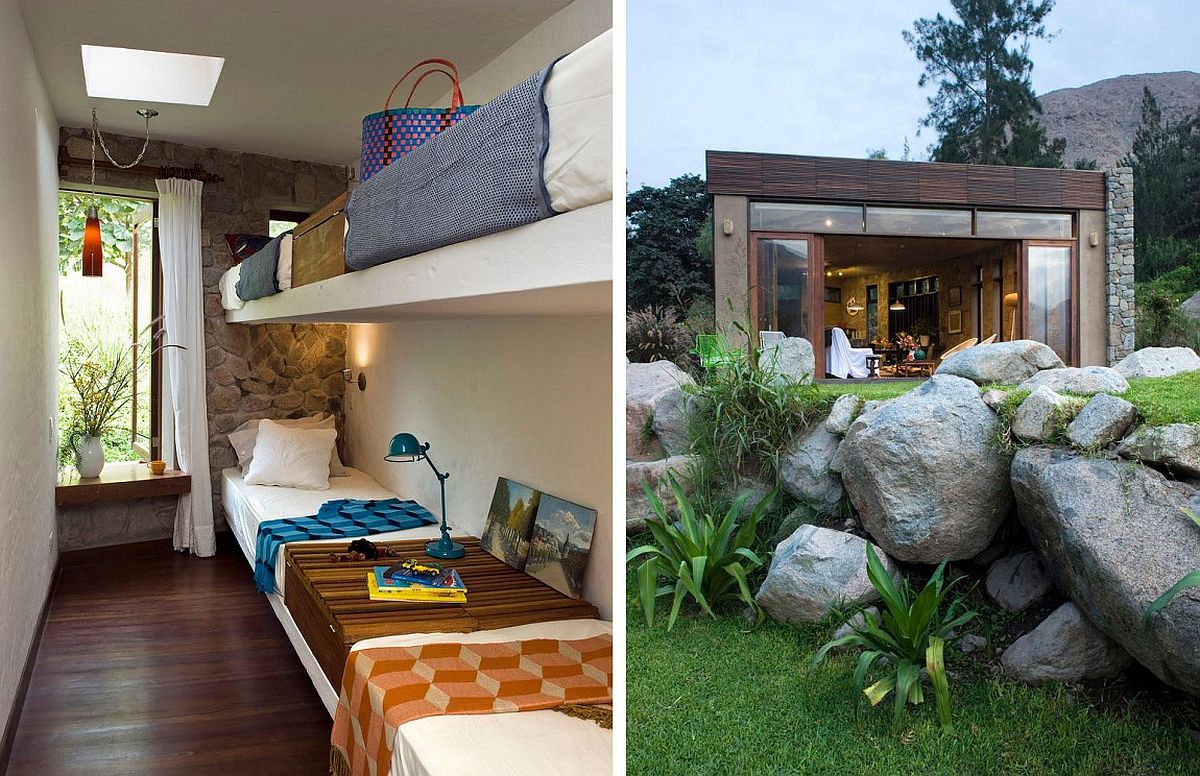 Bunk bed room and landscape at Casa Chontay