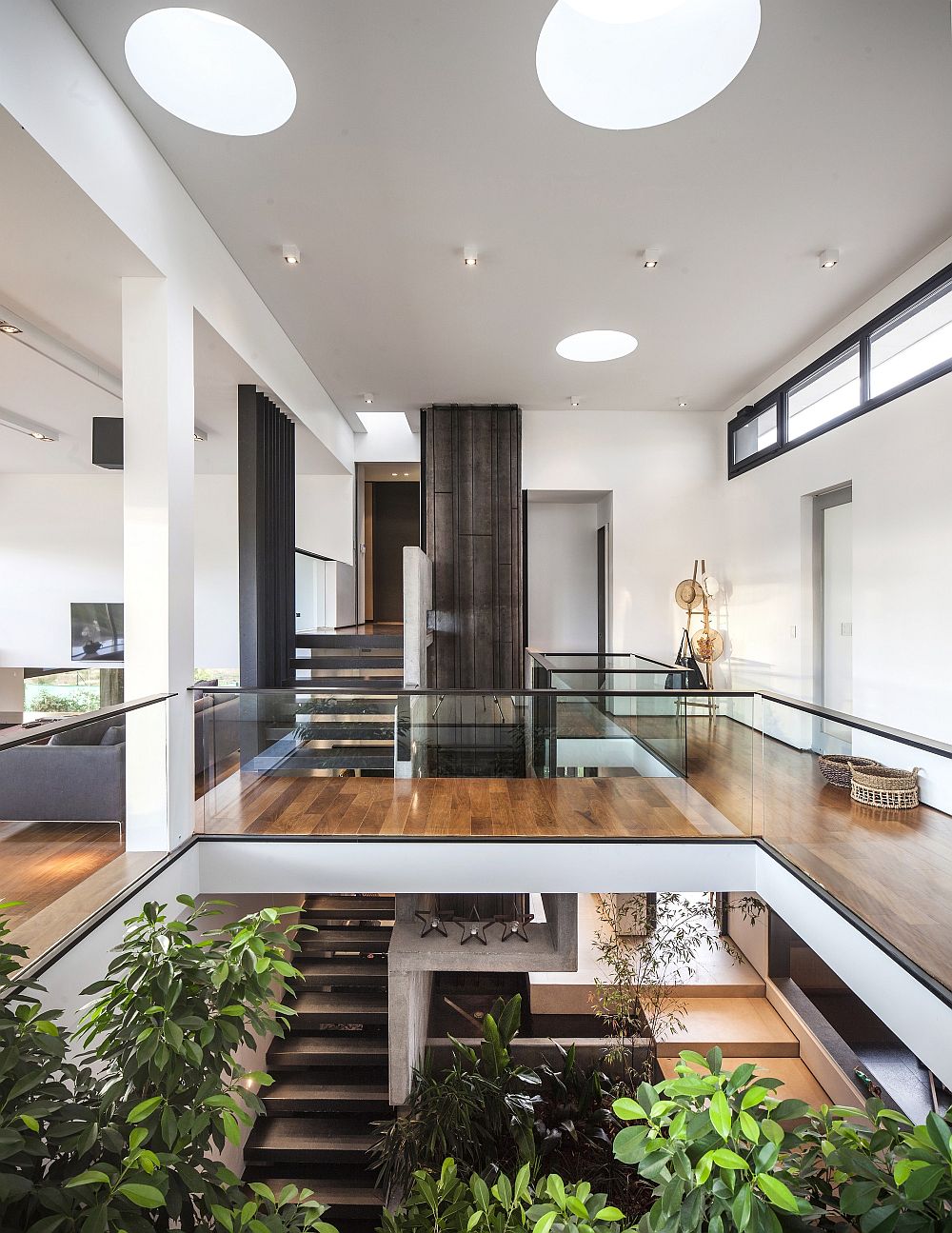 Cleverly interconnected multi-level interior of the Argentine home